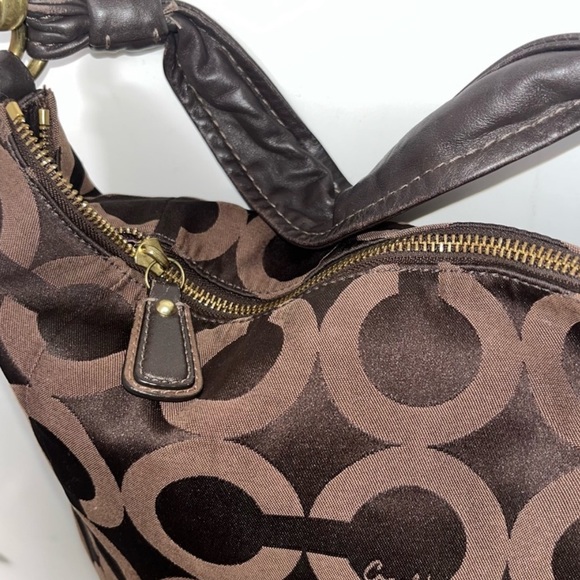 Brown Coach Satchel Chain Bag W/ Dust Bag Included AUTHENTIC! - Picture 10 of 11